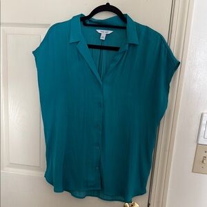 Teal Button-Up Blouse